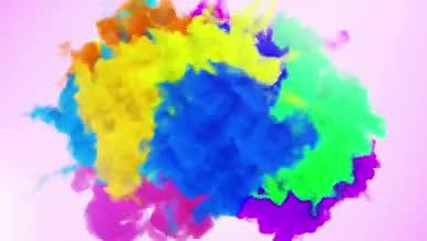 彩色烟雾粒子爆炸多彩颜色爆裂素材AE模板视频的预览图